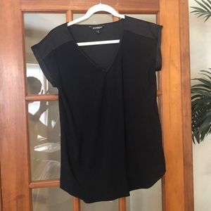 Express black short sleeve blouse